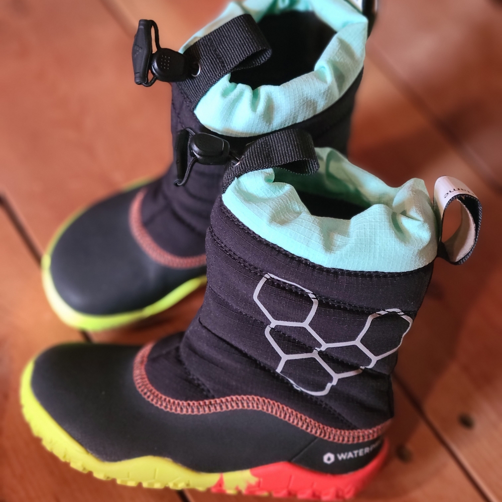 Kids Waterproof Boots - Black and Green